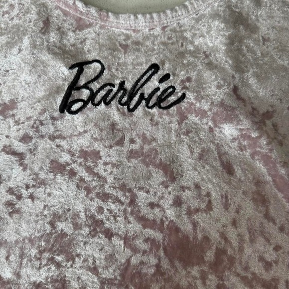 Barbie - Pink Velvet Crop Top - Women's Small - Y2K 90s Aesthetic Cami Tank - Picture 4 of 5